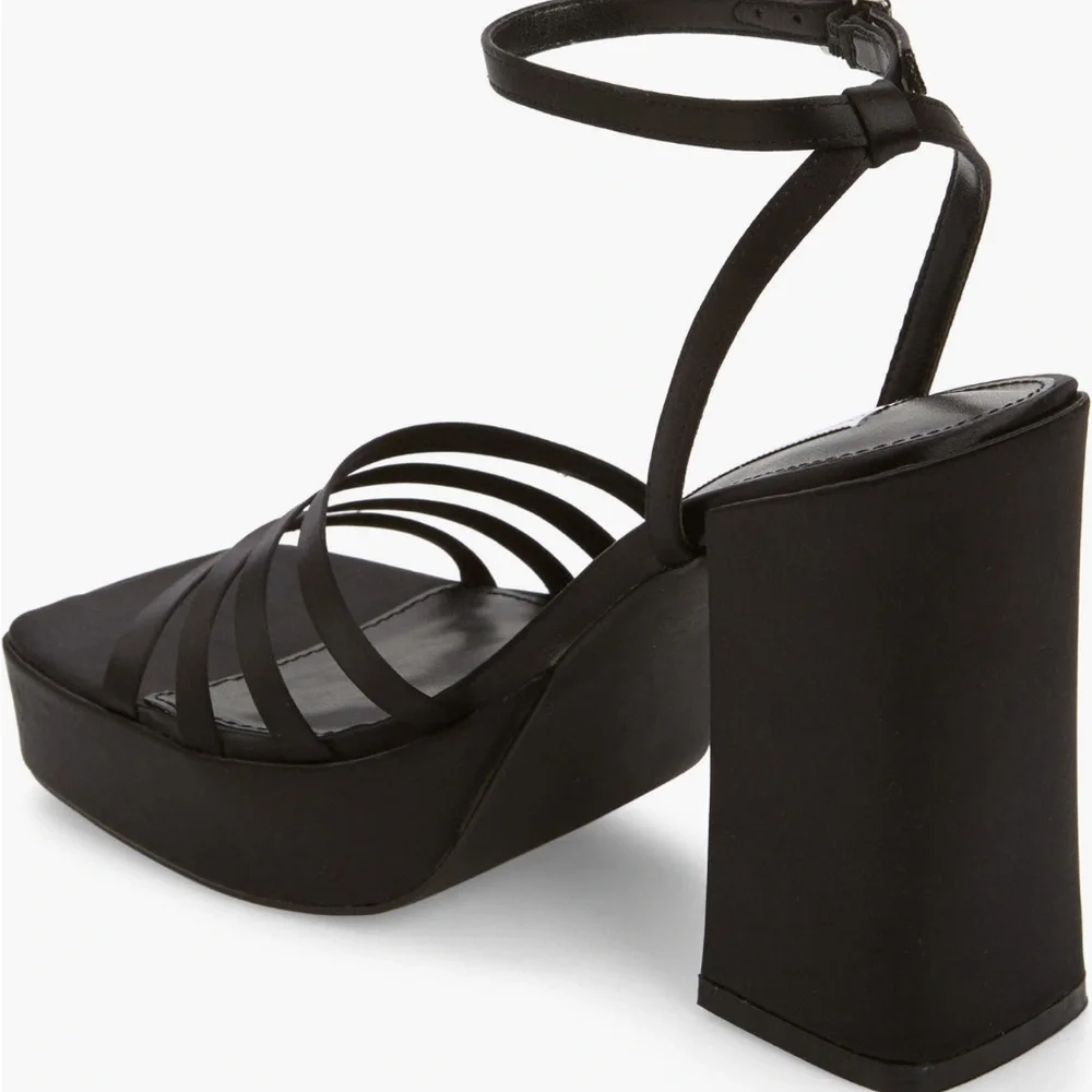 Steve Madden Heels Disco Black Platform Sandals New with Tags - Picture 5 of 15
